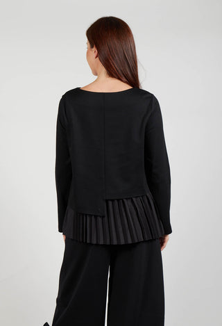 Pleated Top with Overlay in Black