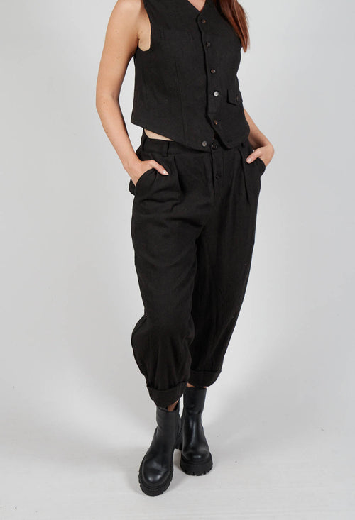 Pleated Trousers in Black