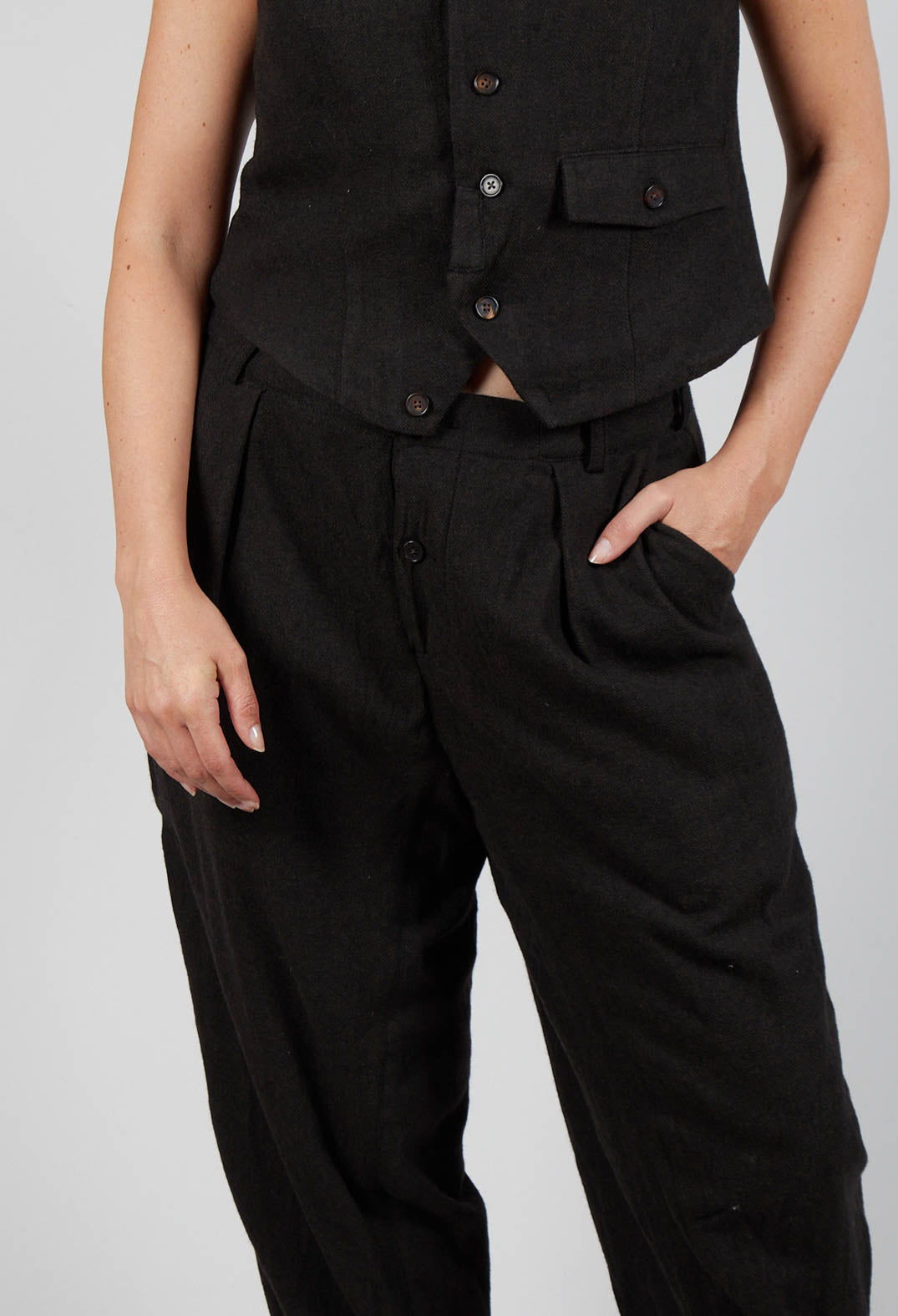 Pleated Trousers in Black