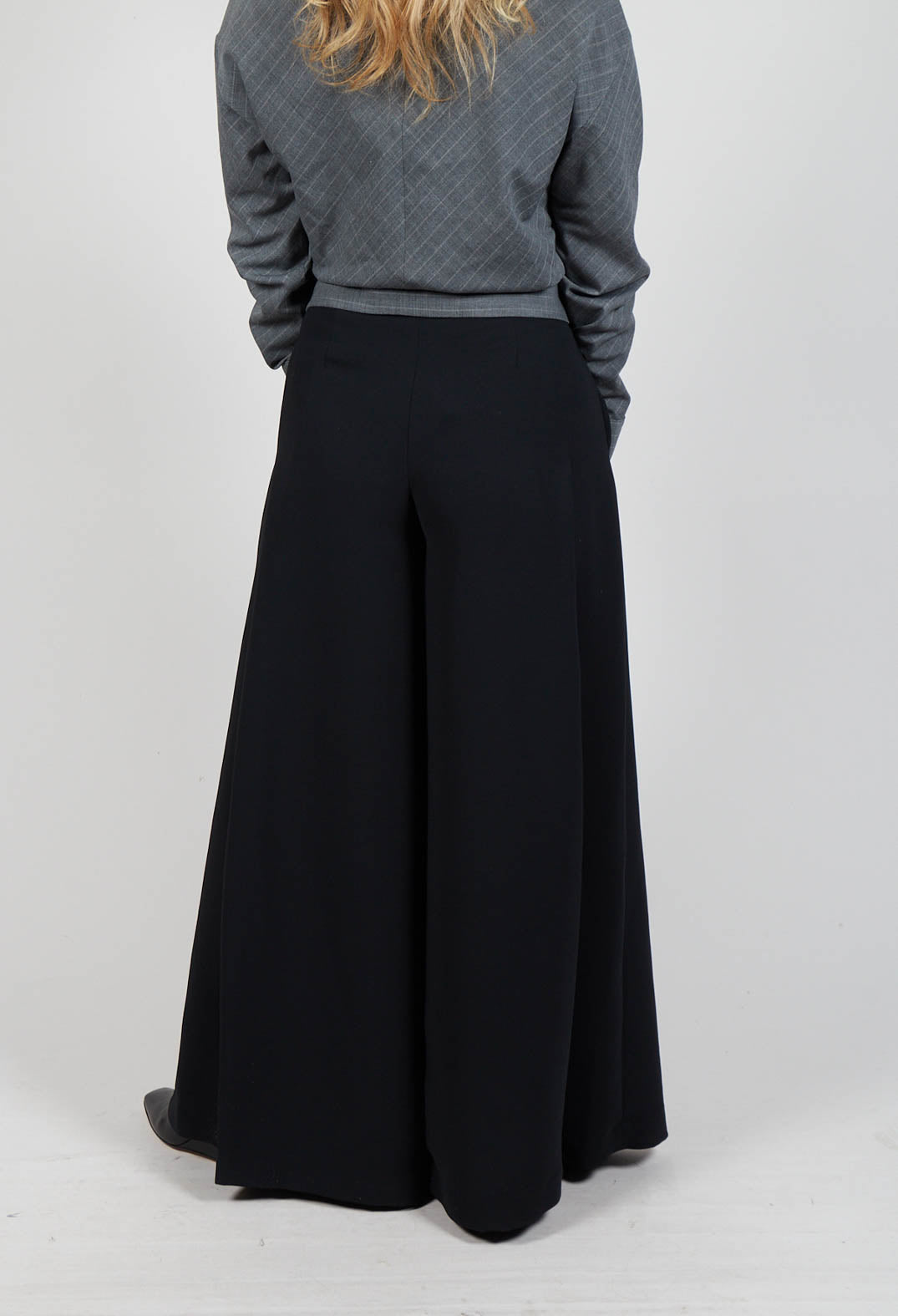 Pleated Wide Leg Pants in Lalabel Nero