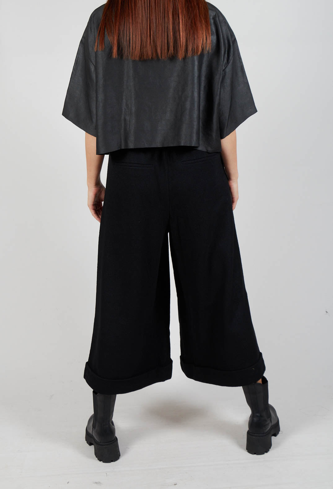 Pocket Wool Trousers in Black