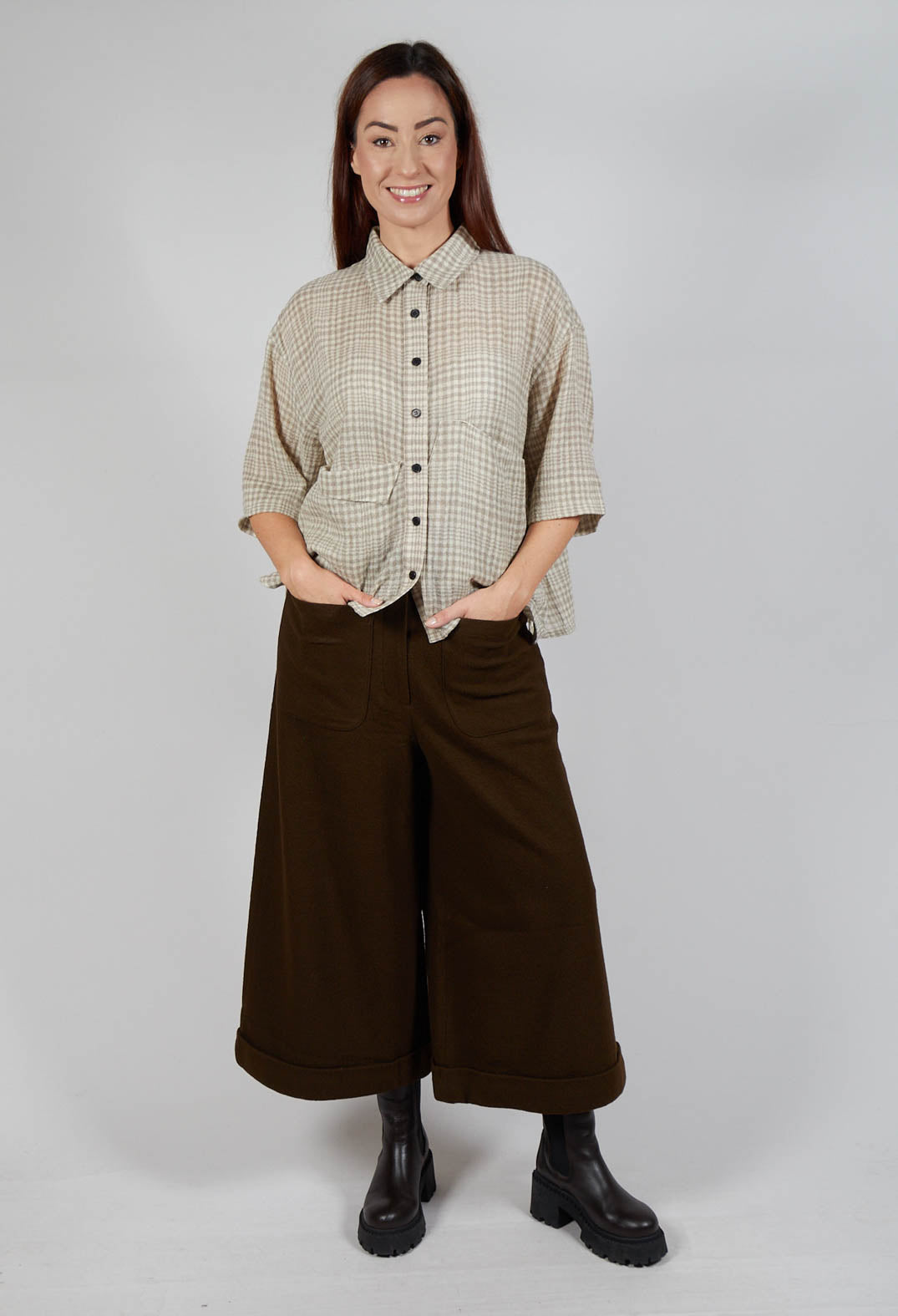 Pocket Wool Trousers in Brown