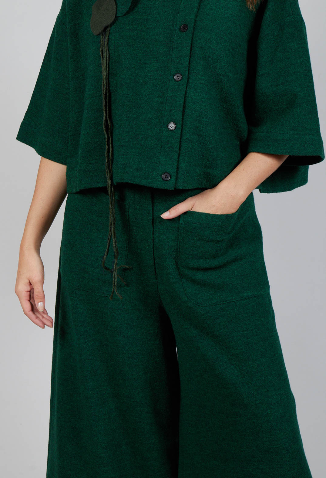 Pocket Wool Trousers in Forest