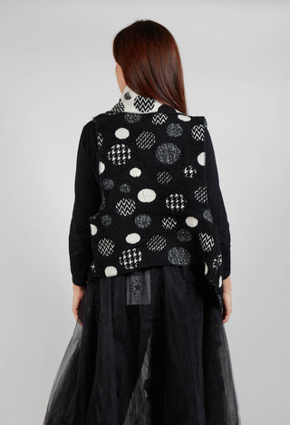 Polka Dot Gillet in Black with White Pois