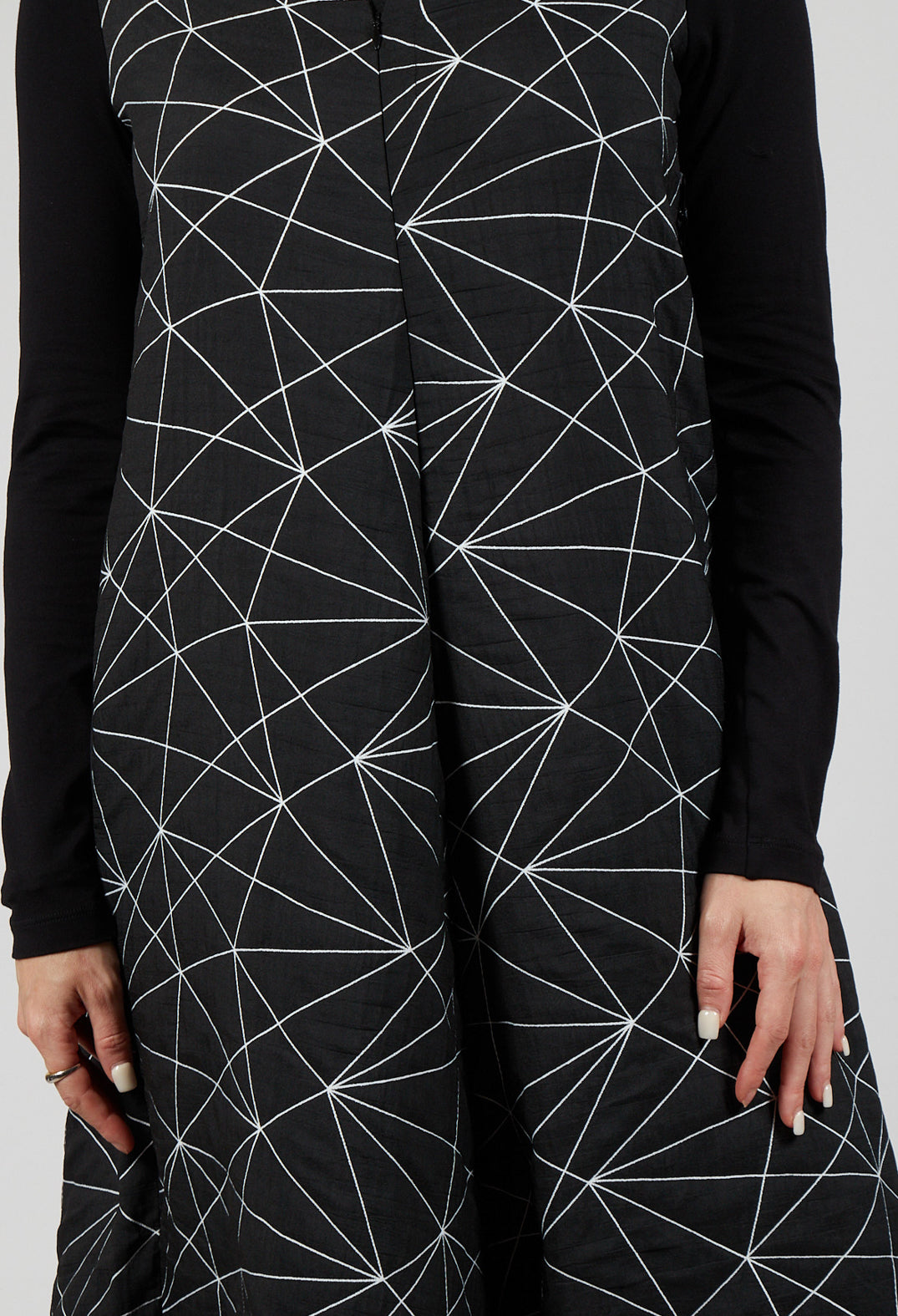 Print Inon Jumpsuit in Black with White