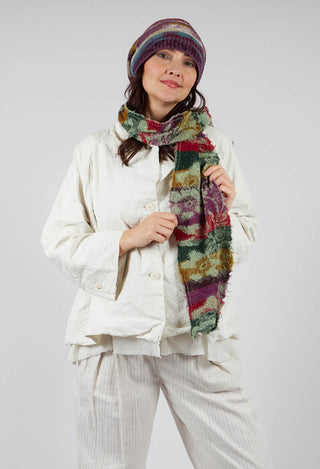 Print Wool Scarf in Olive