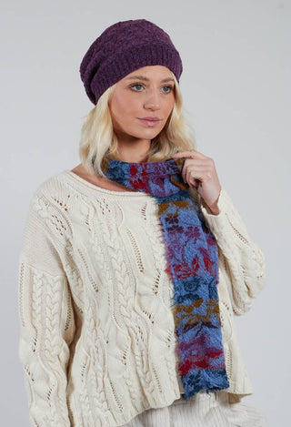 Print Wool Scarf in Periwinkle