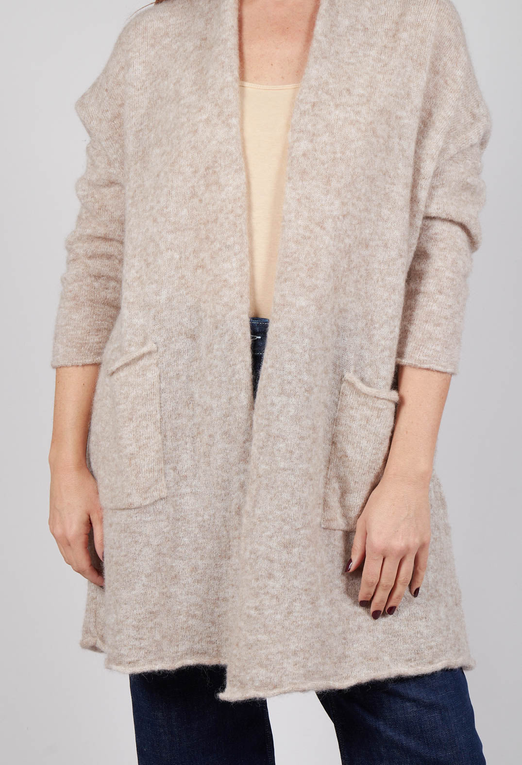 Printed Cardigan in Sand Nero