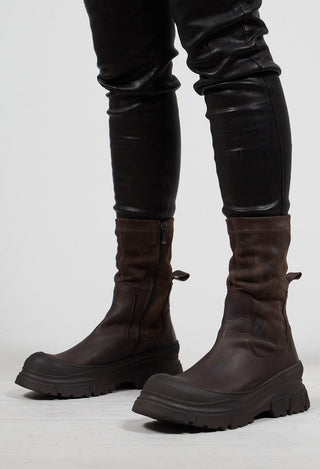 Pull On Ankle Boots in Gasolina Chocolate and Cam Str Choco