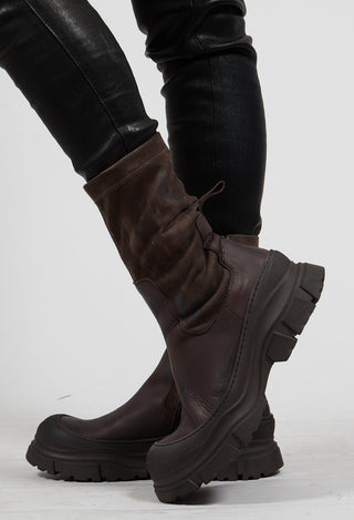 Pull On Ankle Boots in Gasolina Chocolate and Cam Str Choco