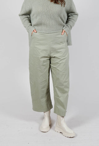 Pull On Cropped Fit Trousers in Defender