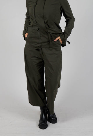 Pull On Cropped Fit Trousers in Jungle