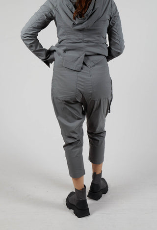 Pull On Drop Crotch Trousers with Cargo Pocket in Rock