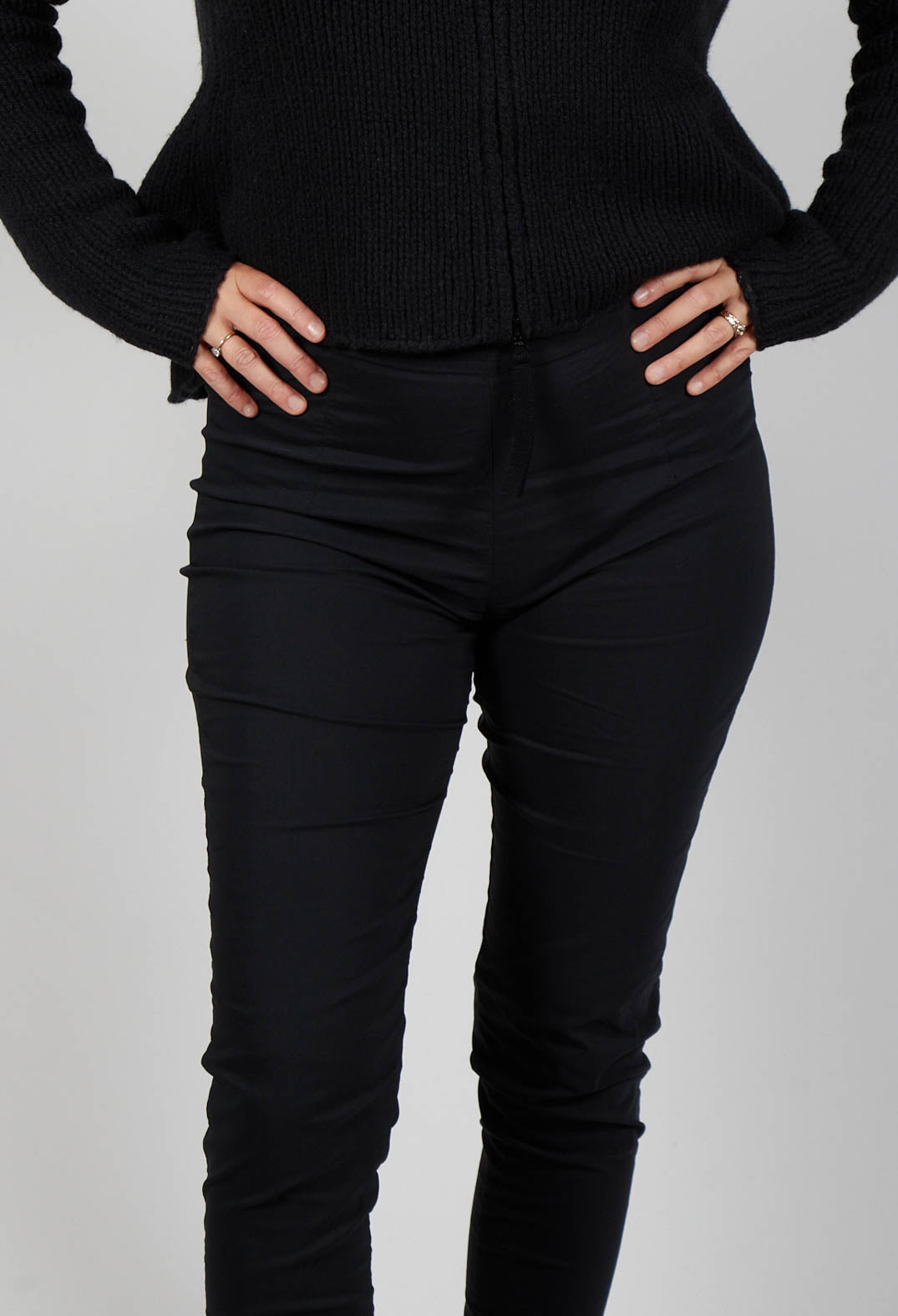 Pull On Skinny Trousers in Black