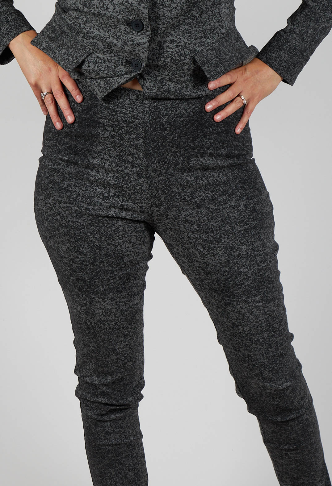 Pull On Skinny Trousers in Rock Print