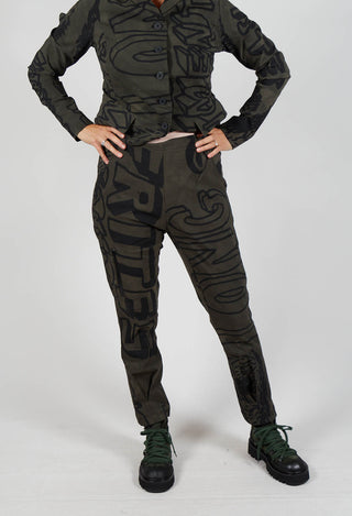 Pull On Slim Trousers in Jungle Big Print