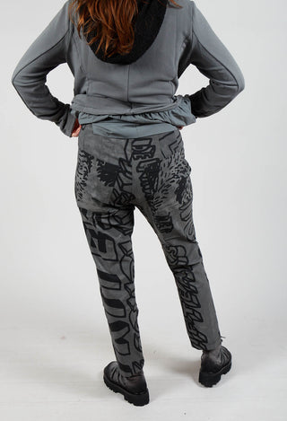 Pull On Slim Trousers in Rock Big Print