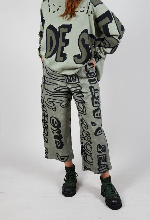 Pull On Straight Leg Trousers in Defender Big Print