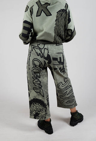 Pull On Straight Leg Trousers in Defender Big Print