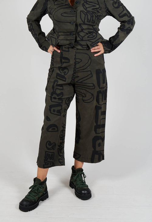 Pull On Straight Leg Trousers in Jungle Big Print