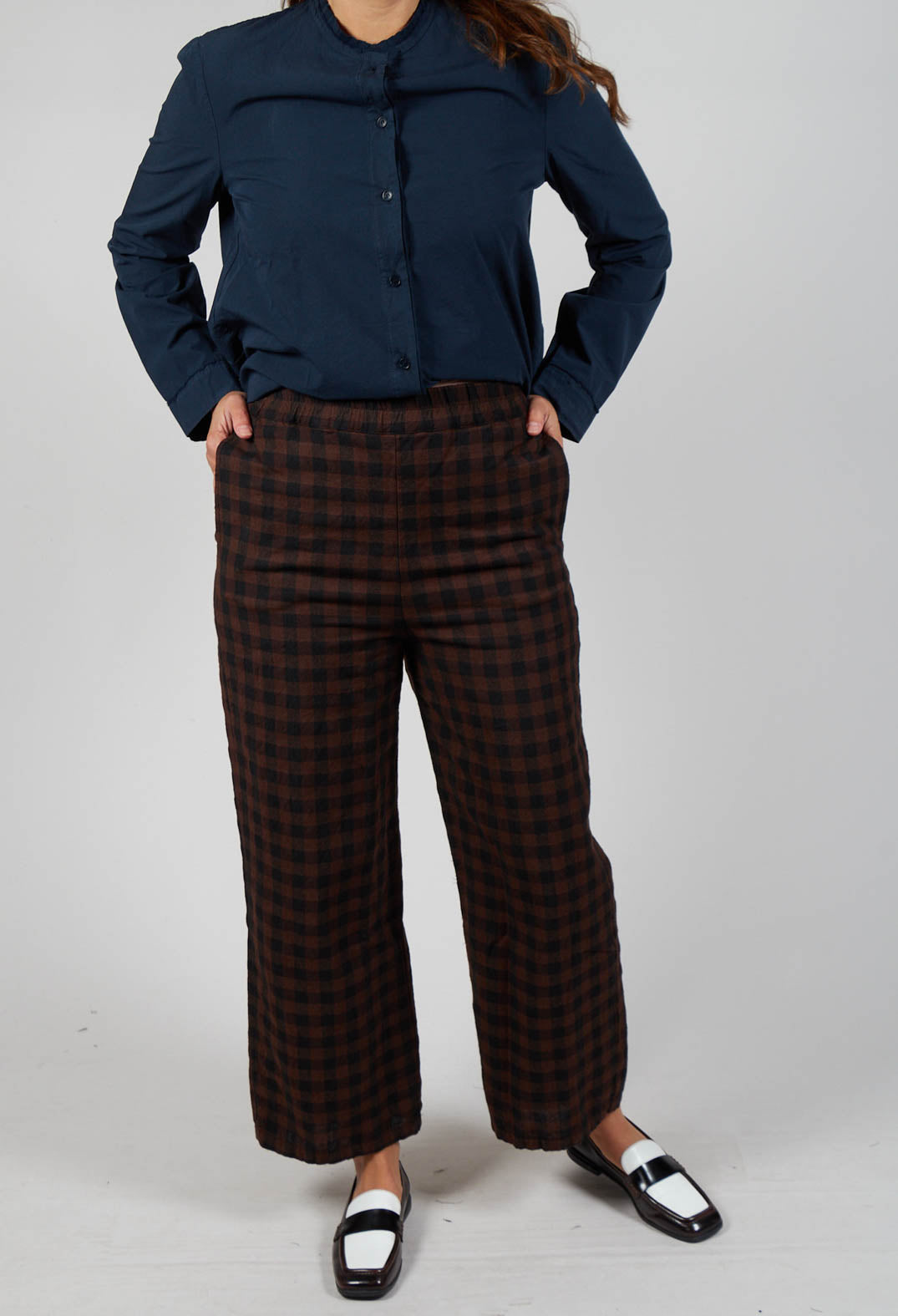 Pull On Trouser in Ebano Check