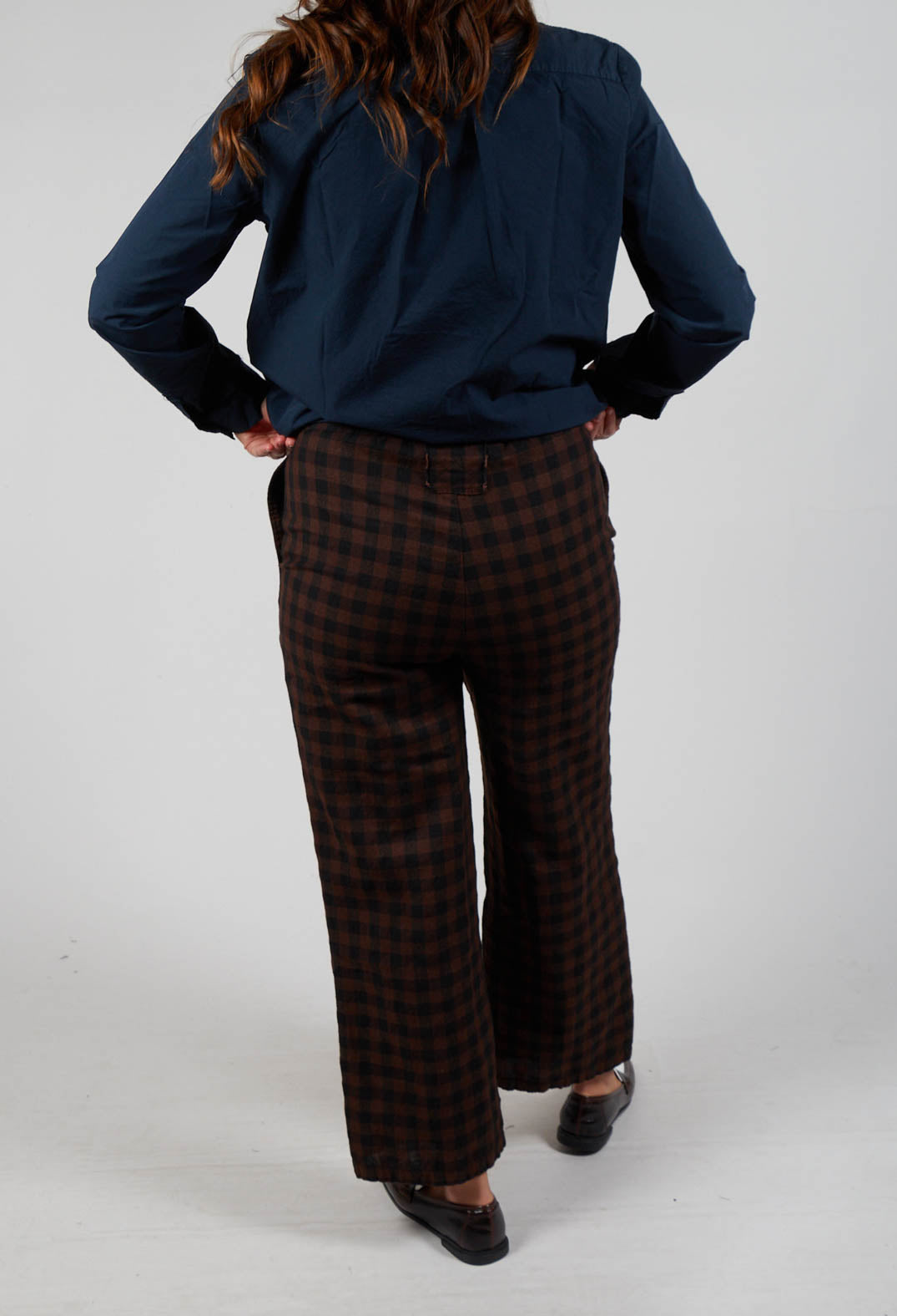 Pull On Trouser in Ebano Check