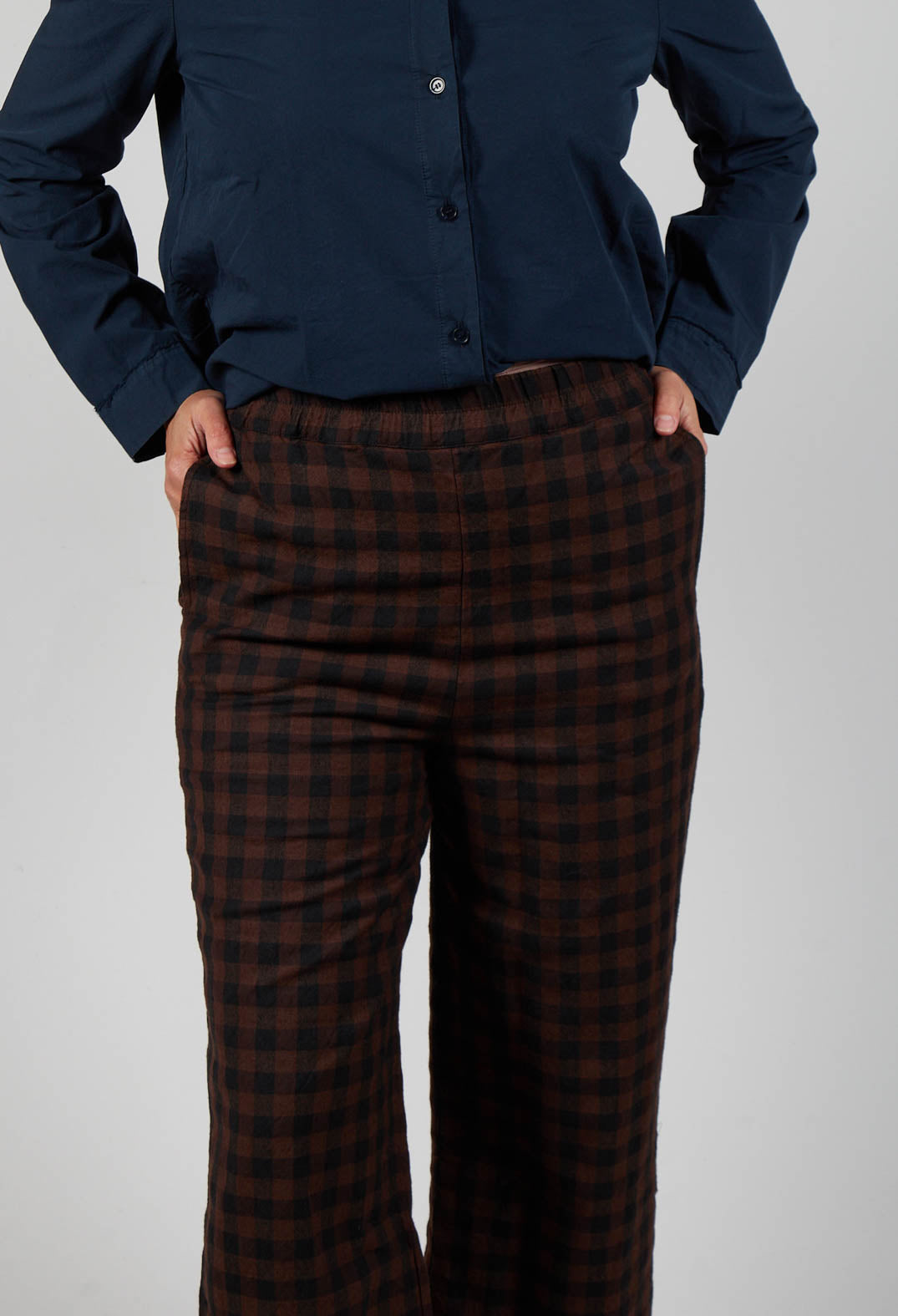 Pull On Trouser in Ebano Check