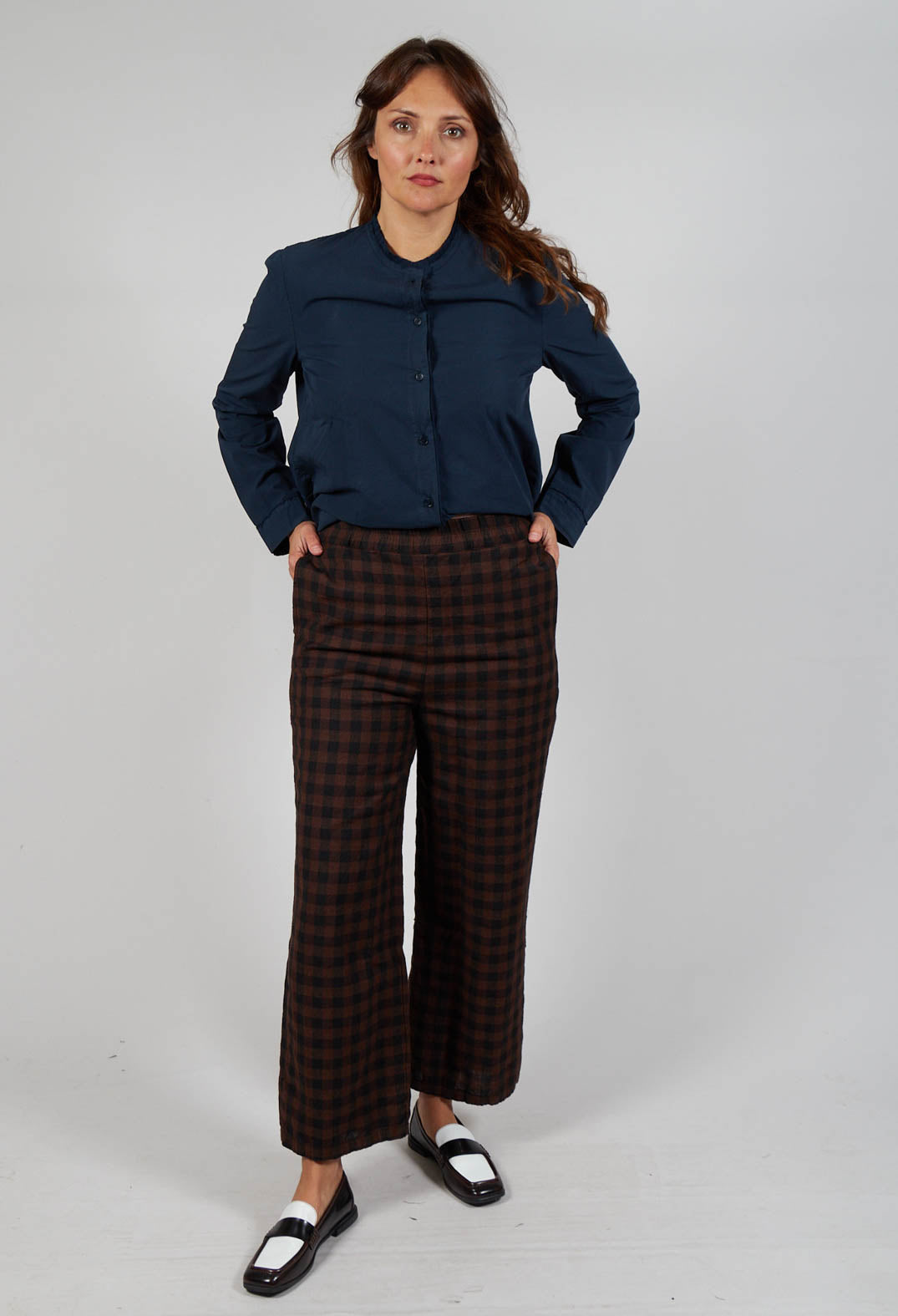 Pull On Trouser in Ebano Check