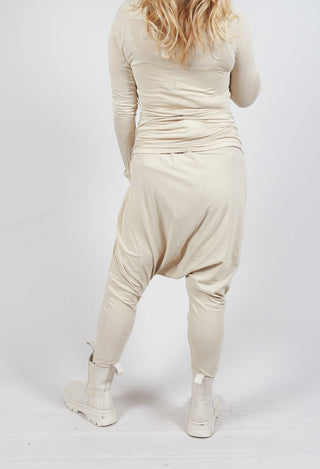 Pull on Drop Crotch Trousers in Bone