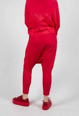 Pull on Drop Crotch Trousers in Cardinal Cloud