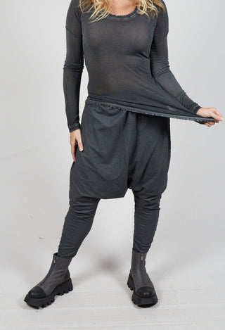 Pull on Drop Crotch Trousers in Slate Cloud