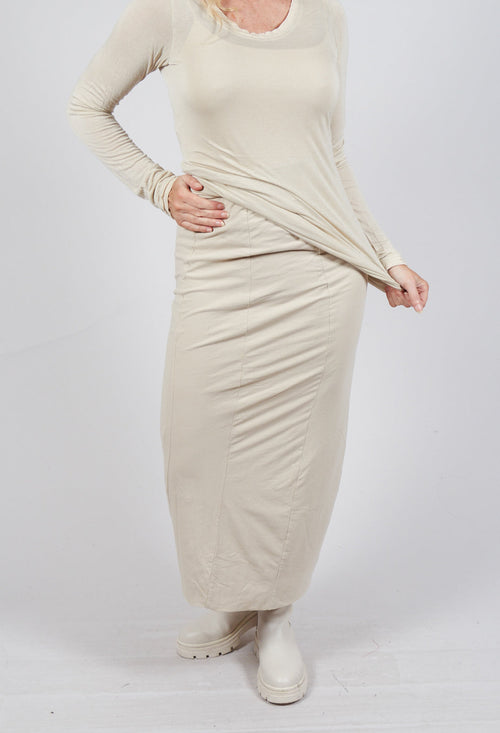 Pull on Midi Skirt in Bone