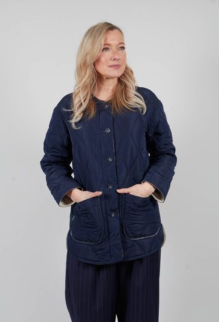 Quilted Jacket in Navy and Bone