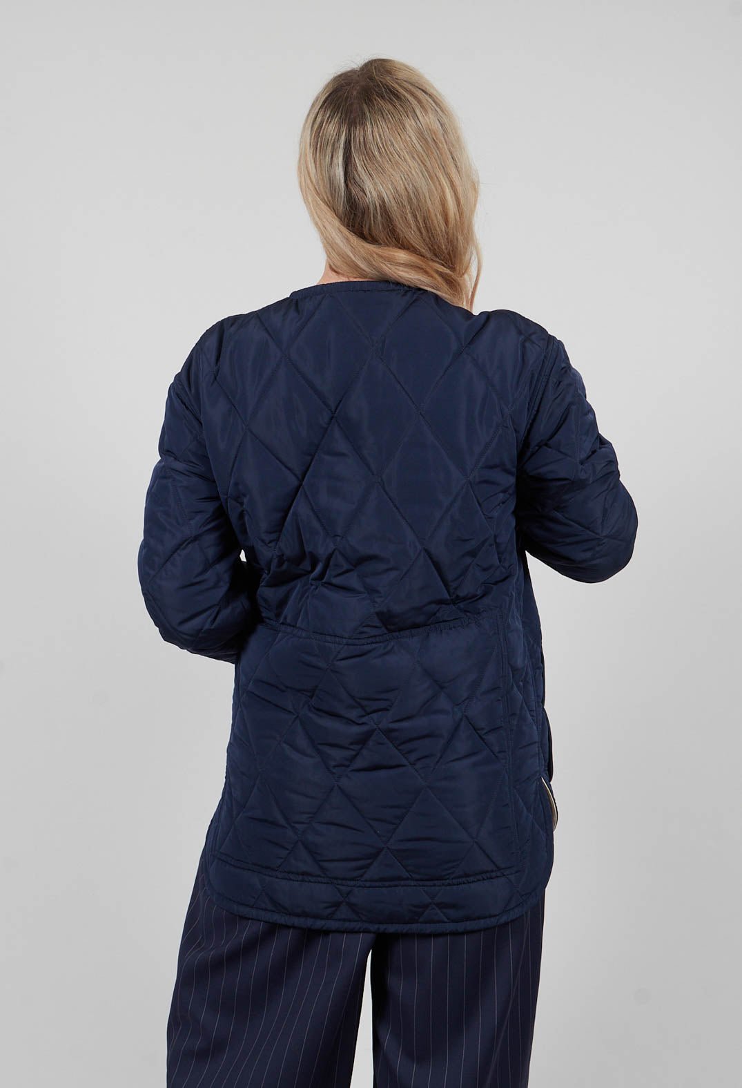 Quilted Jacket in Navy and Bone