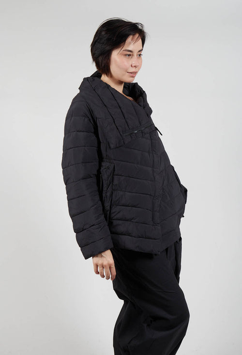 Quilted Puffer Jacket in Black