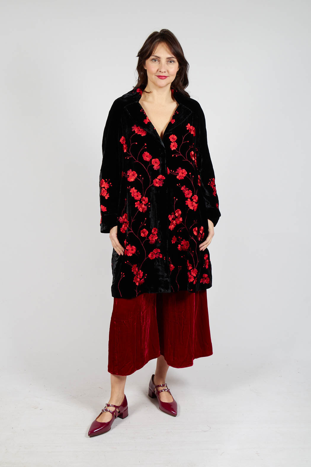 Raimonda Coat in Cherry Black