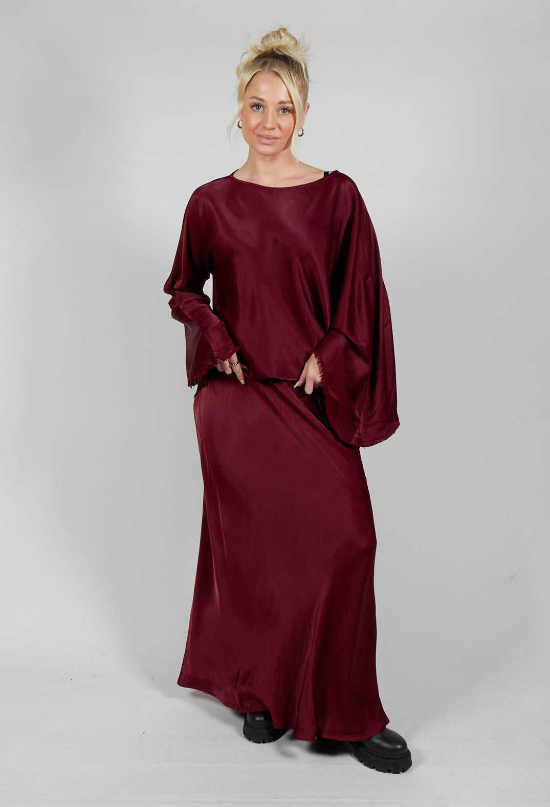 Raj Sicilia Skirt in Smoky Red