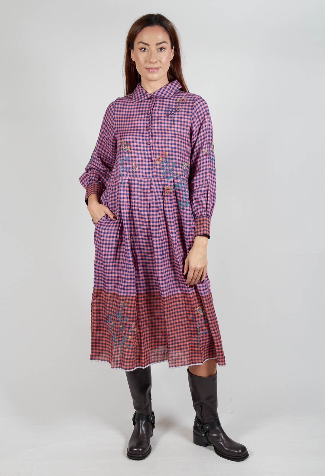 Raven Dress in Pink Gingham