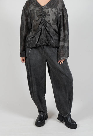 Raw Edge Trousers in Gabardina Grey Storm