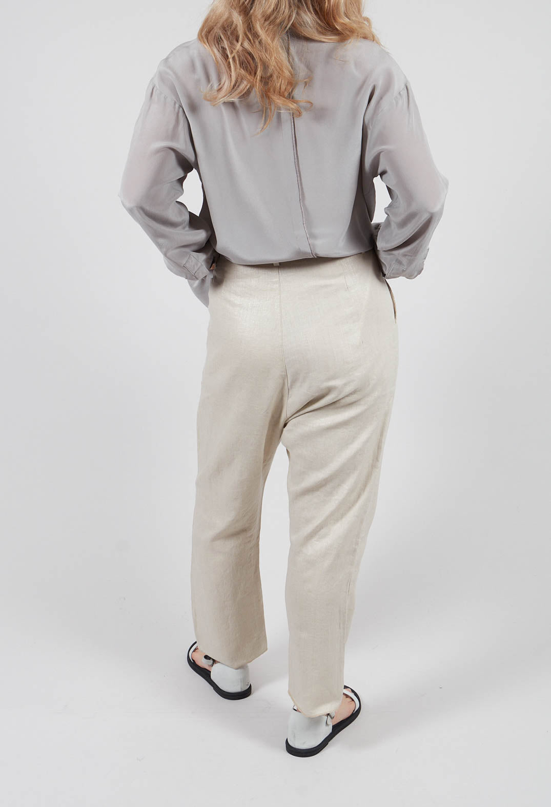 Raw Hem Trouser in Original Beige