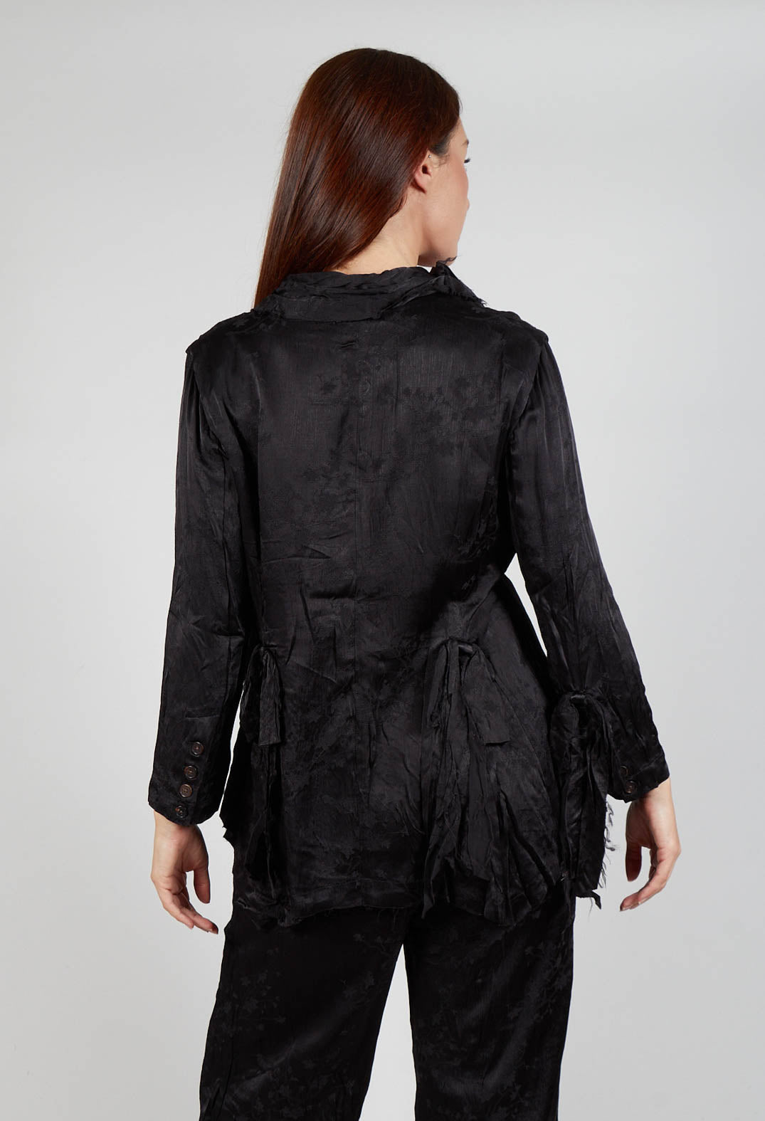 Raw Hemmed Jacket in Black