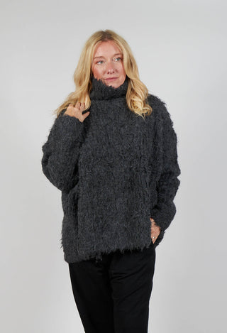 Relaxed Alpaca Jumper in Slate Mel