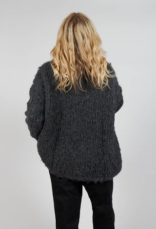 Relaxed Alpaca Jumper in Slate Mel