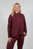 Relaxed Cross Neck Top in Merlot Cloud