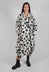 Relaxed Fit Coat in White with Black Pois