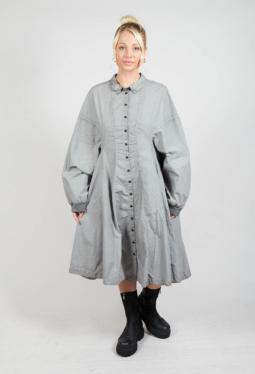 Relaxed Fit Shirt Dress in Pencil Cloud