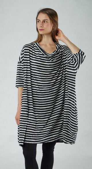 PRE-ORDER - Relaxed Jersey Dress in Navy Print (Pictured in Black Print)