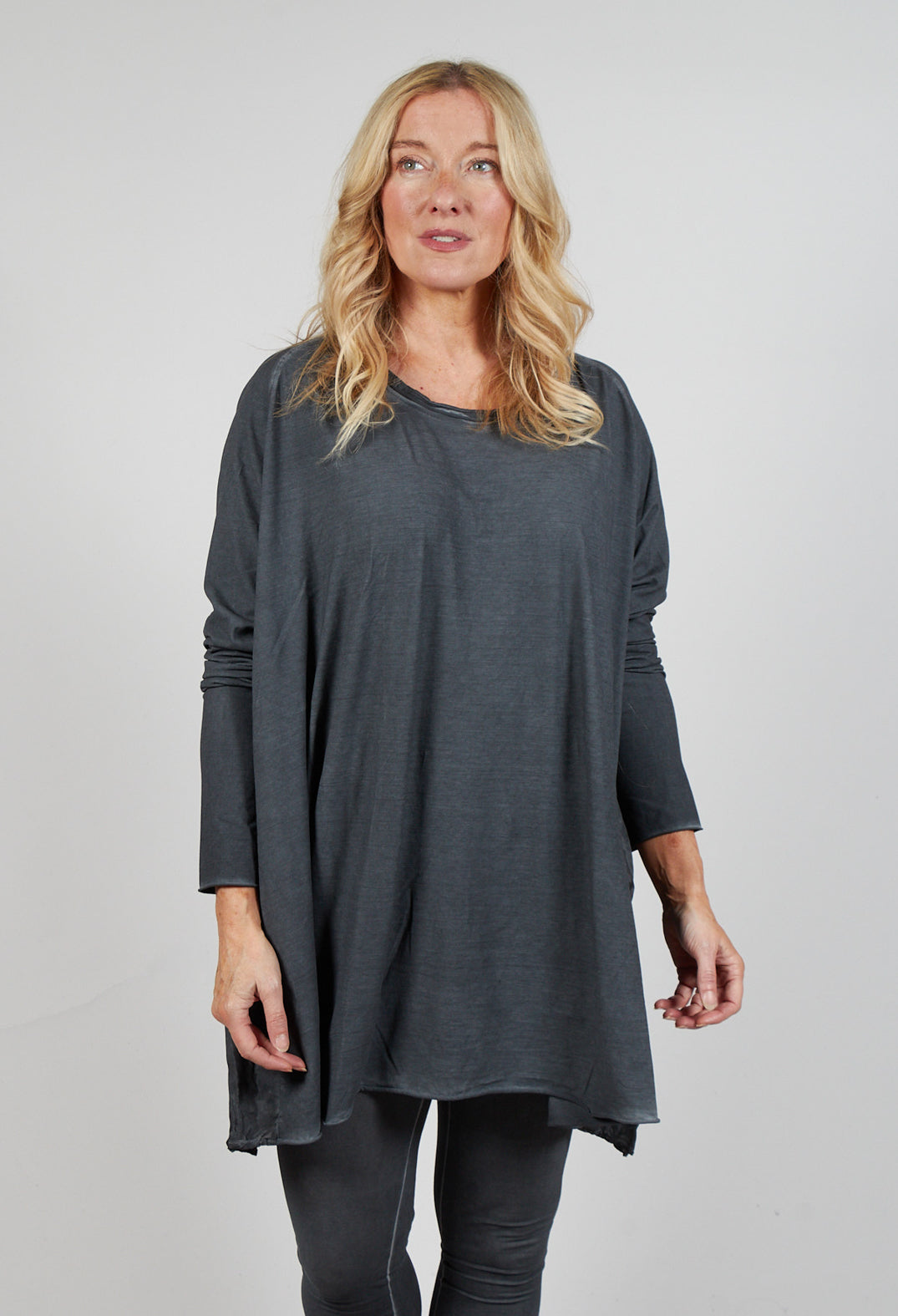 Relaxed Jersey Top in Slate Cloud