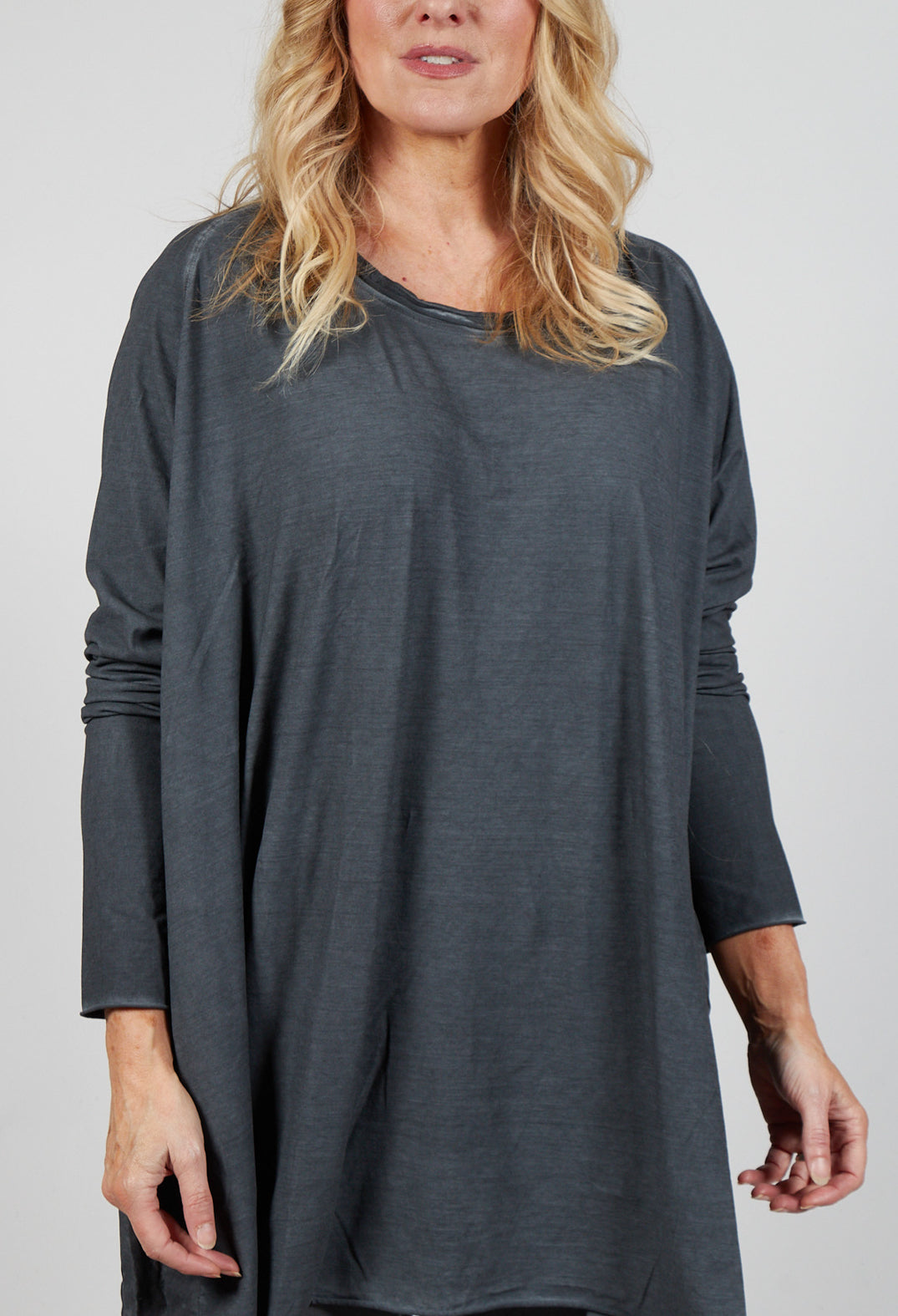 Relaxed Jersey Top in Slate Cloud