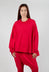 Relaxed Open Roll Neck Top in Cardinal Cloud